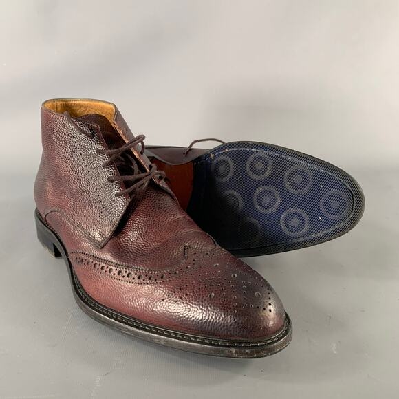 GREVE Size 9 Burgundy Wingtip Leather Ankle Boots main image 5